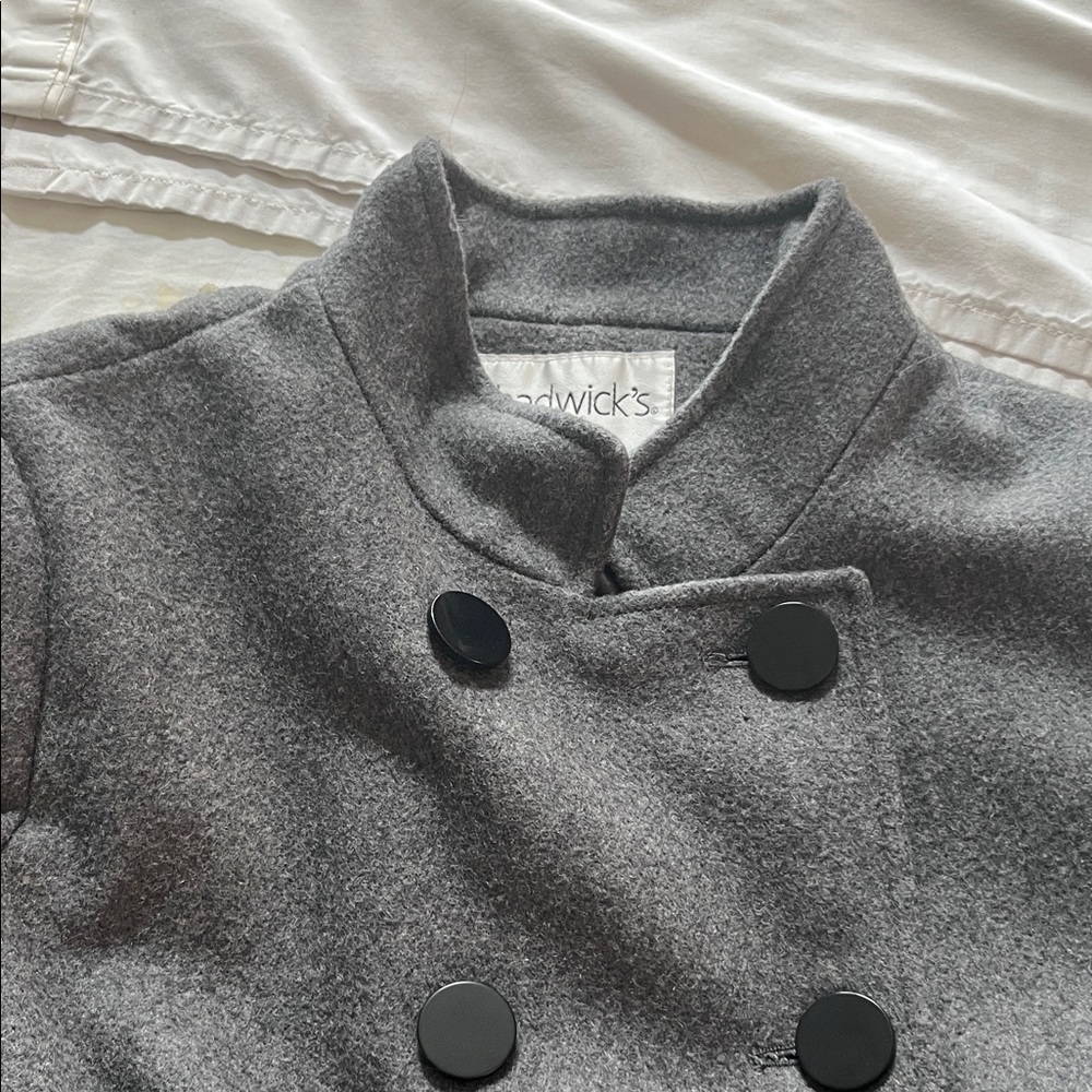 Chadwicks Charcoal Double-Breasted Jacket. Size 12